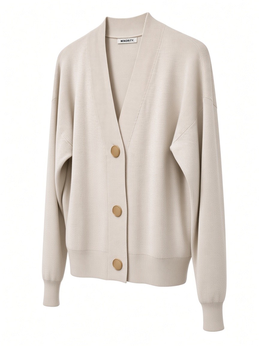 Dámsky kardigán na gombíky MINORITY BEIGE MELANGE Svetlá béžová s.WEAR 9